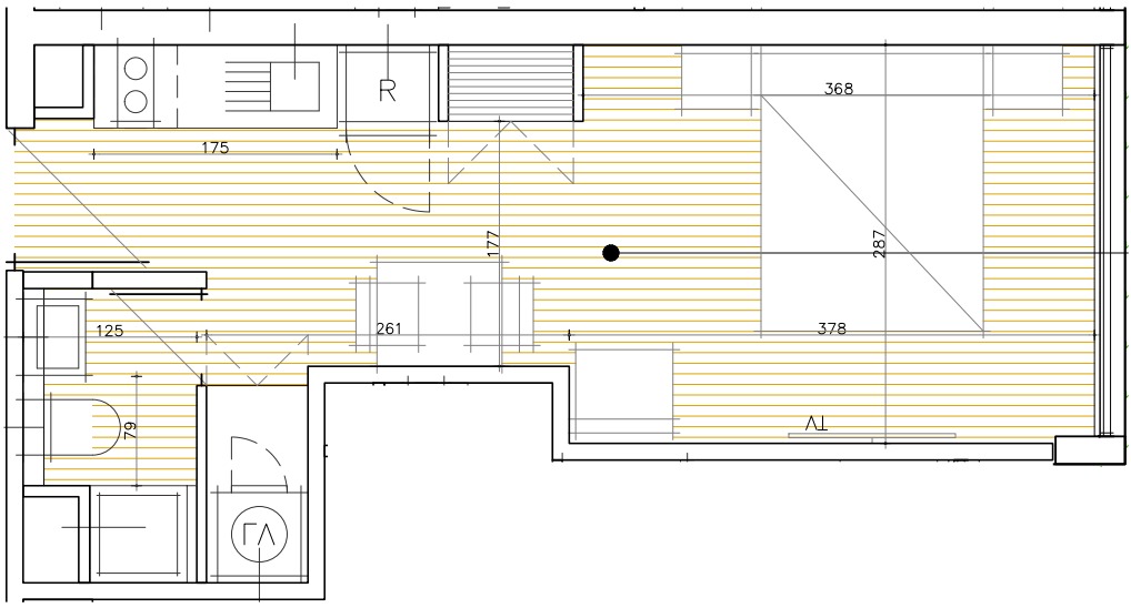 Plano técnico del modelo A3 del Edificio Don Tomás
